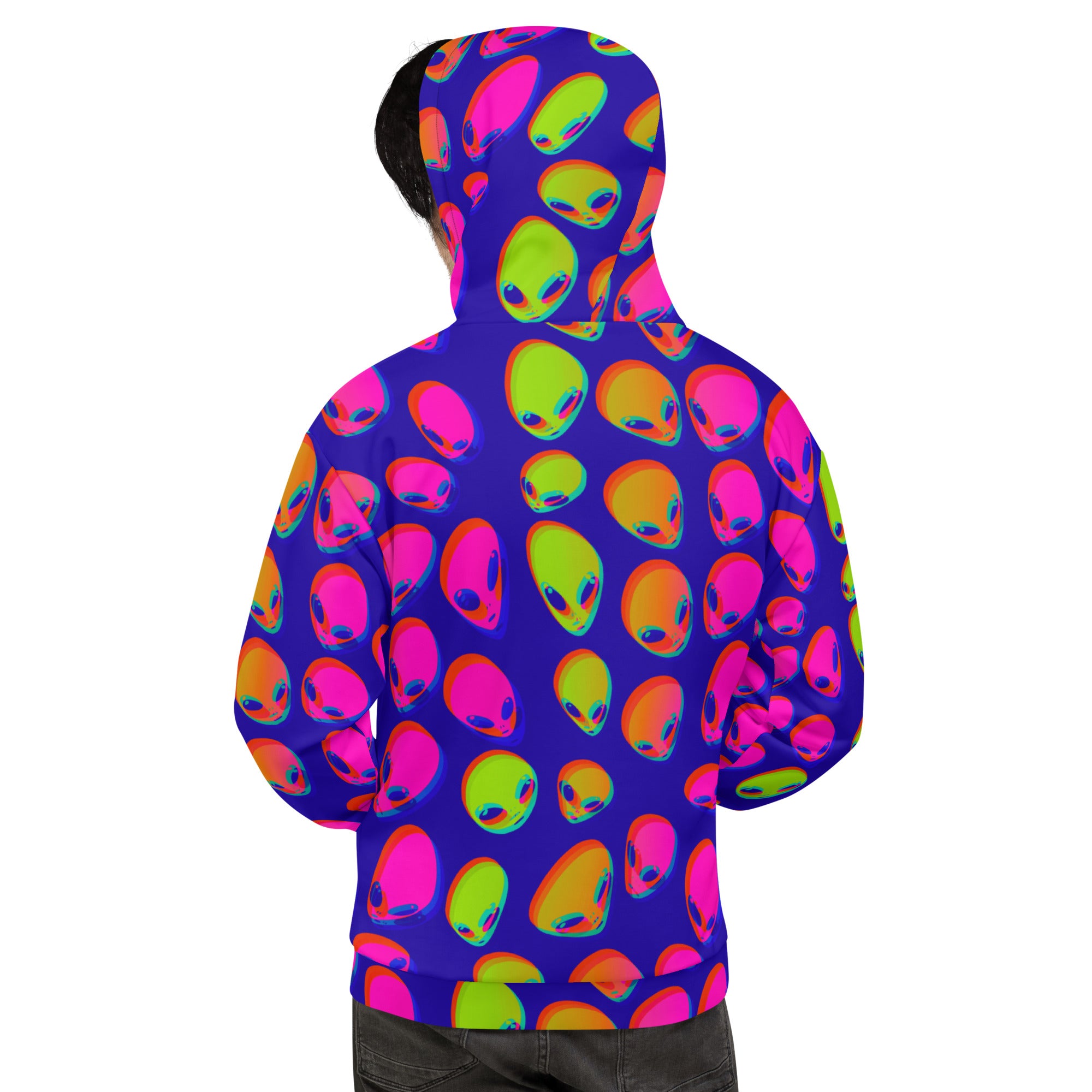 Neon Alien Blast Pullover Hoodie