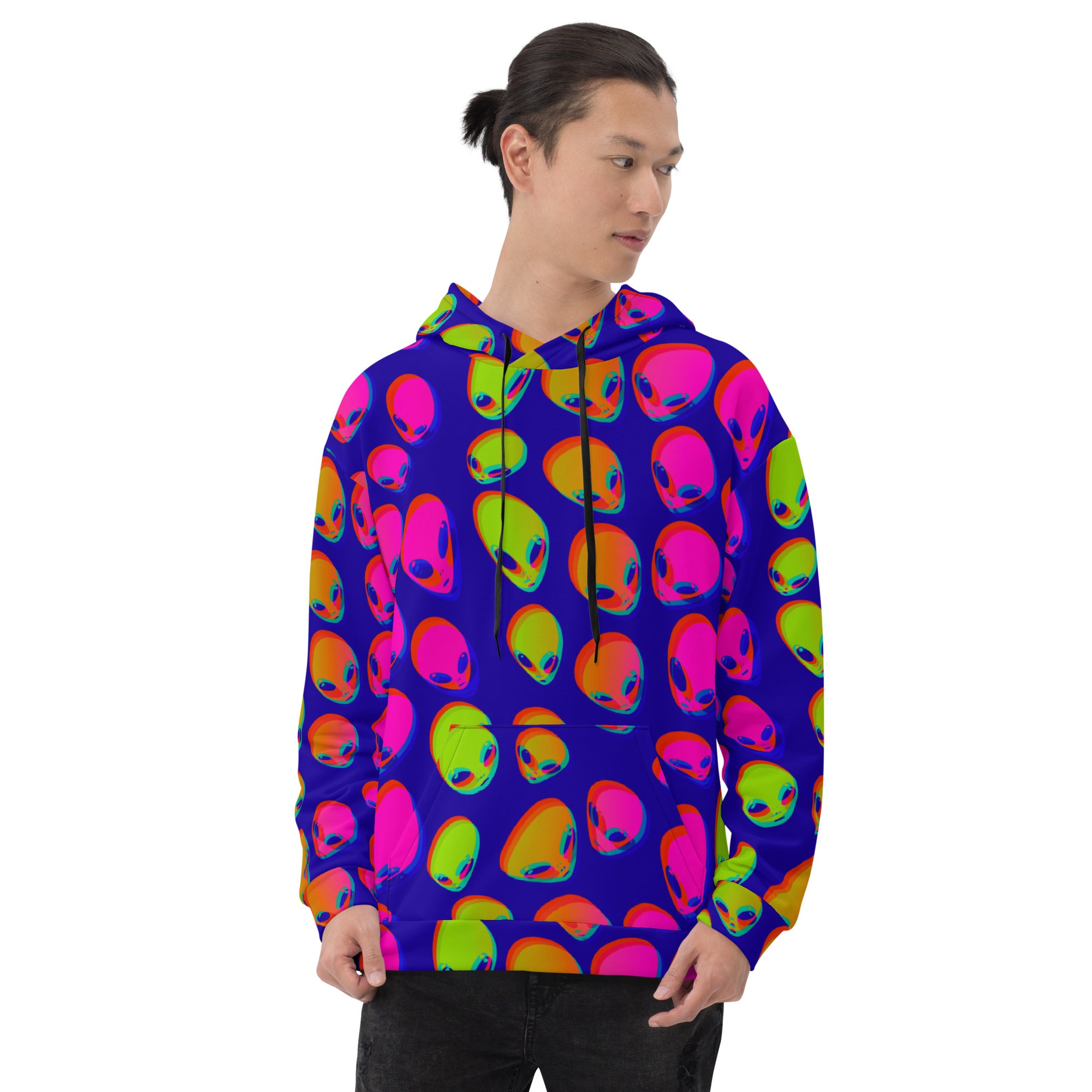 Neon Alien Blast Pullover Hoodie