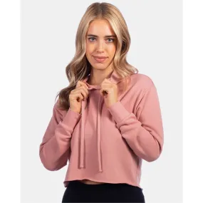 Next Level Women's Laguna Sueded Raw Edge Crop Hoodie