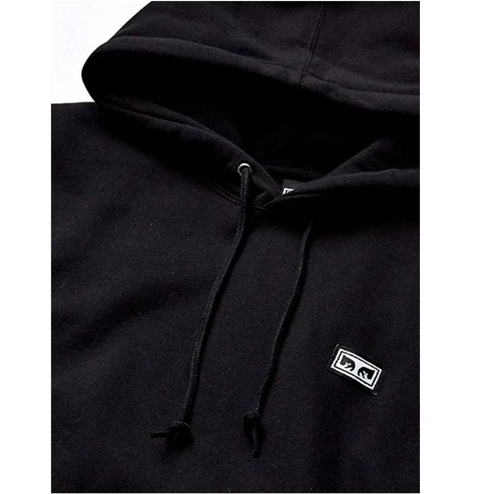 Obey ALL EYEZ II HOOD Classic fit hooded pullover with OBEY eyes label BLACK