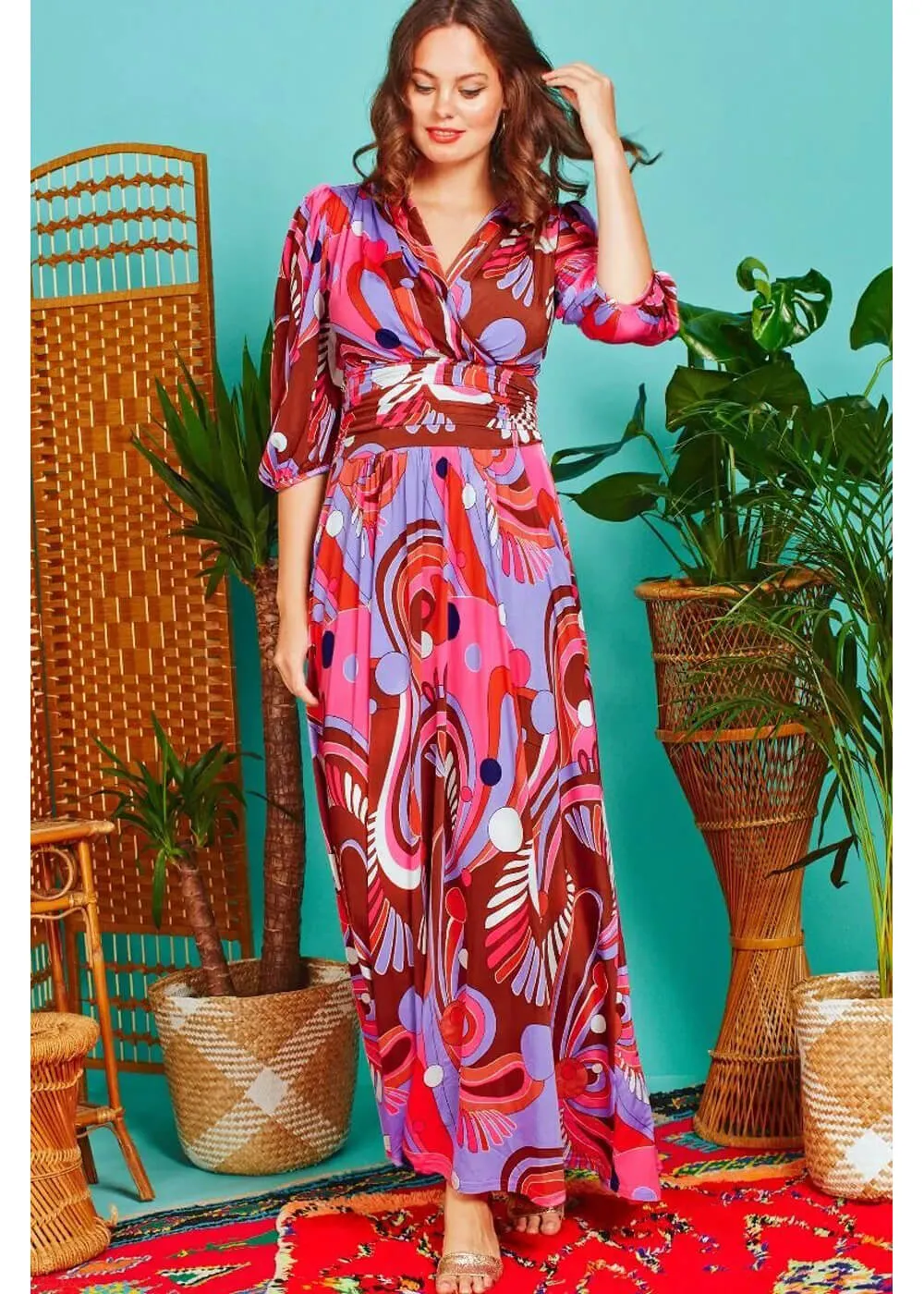 Onjenu Deborah Sugar Love 70's Maxi Dress Multi