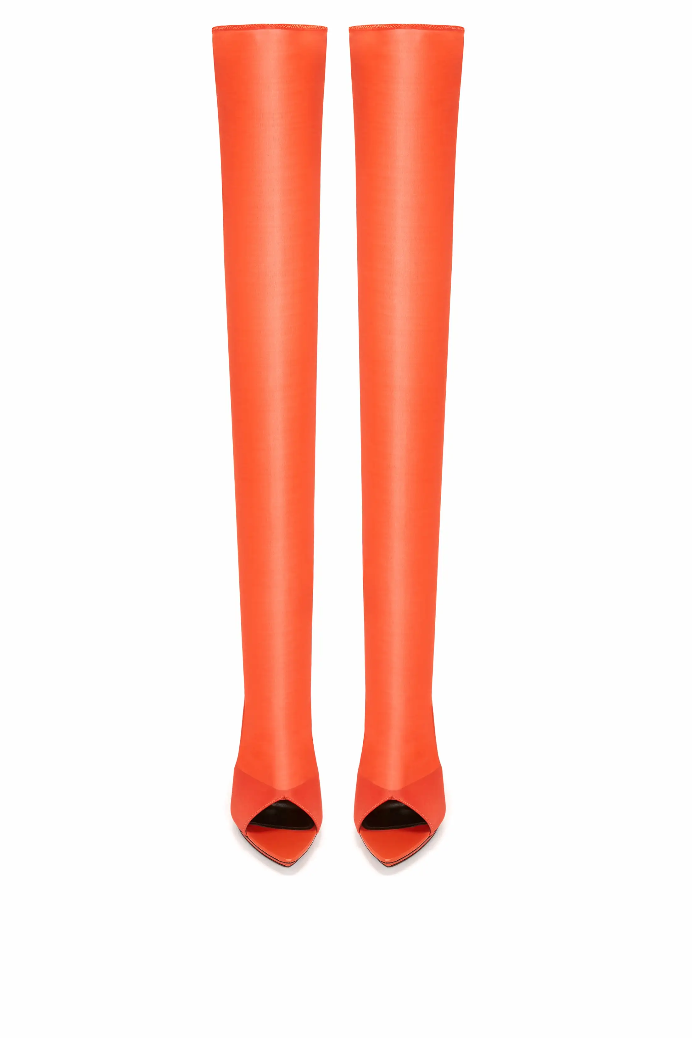 Pointy Toe Mesh Boot in Orange