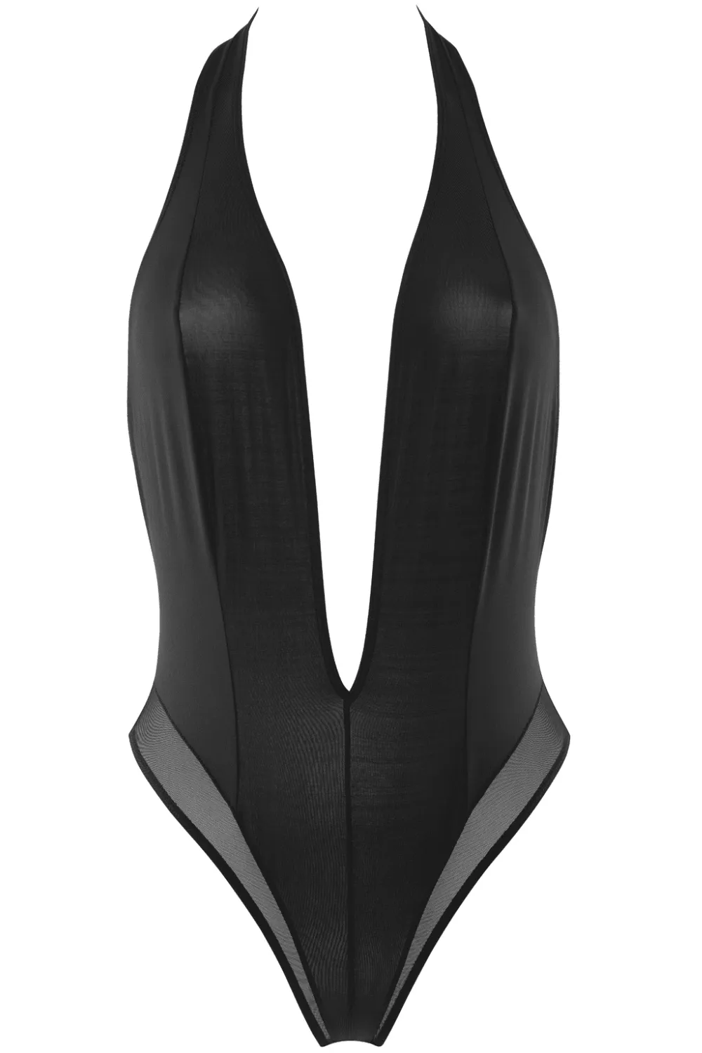 Pure Tentation Black V Neck Thong Body