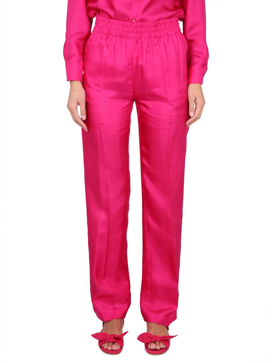 RED VALENTINO    SILK PAJAMA STYLE PANTS