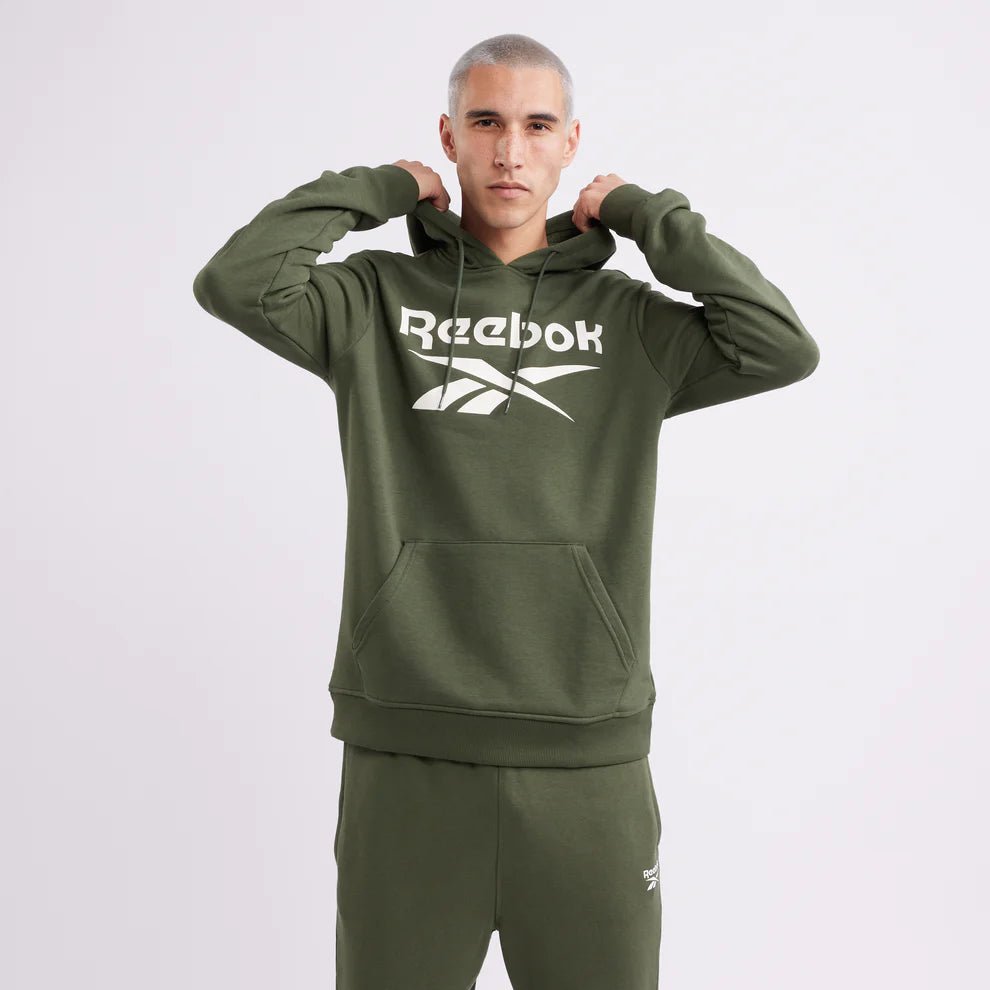 REEBOK MEN'S CLASSIC BIG LOGO GREEN HOODIE