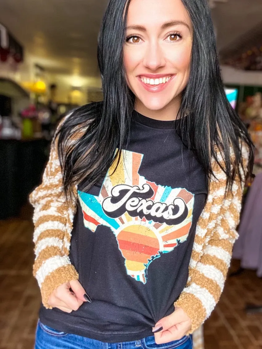 Retro Texas on Black Tee