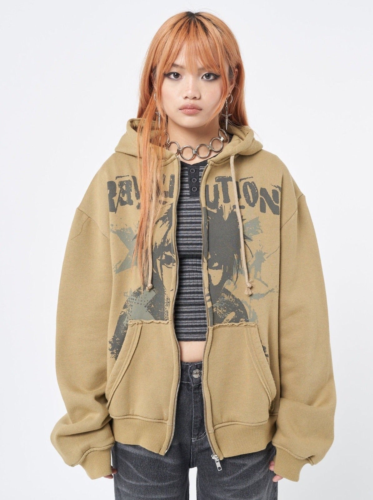 Revolution Oversized Zip Up Hoodie