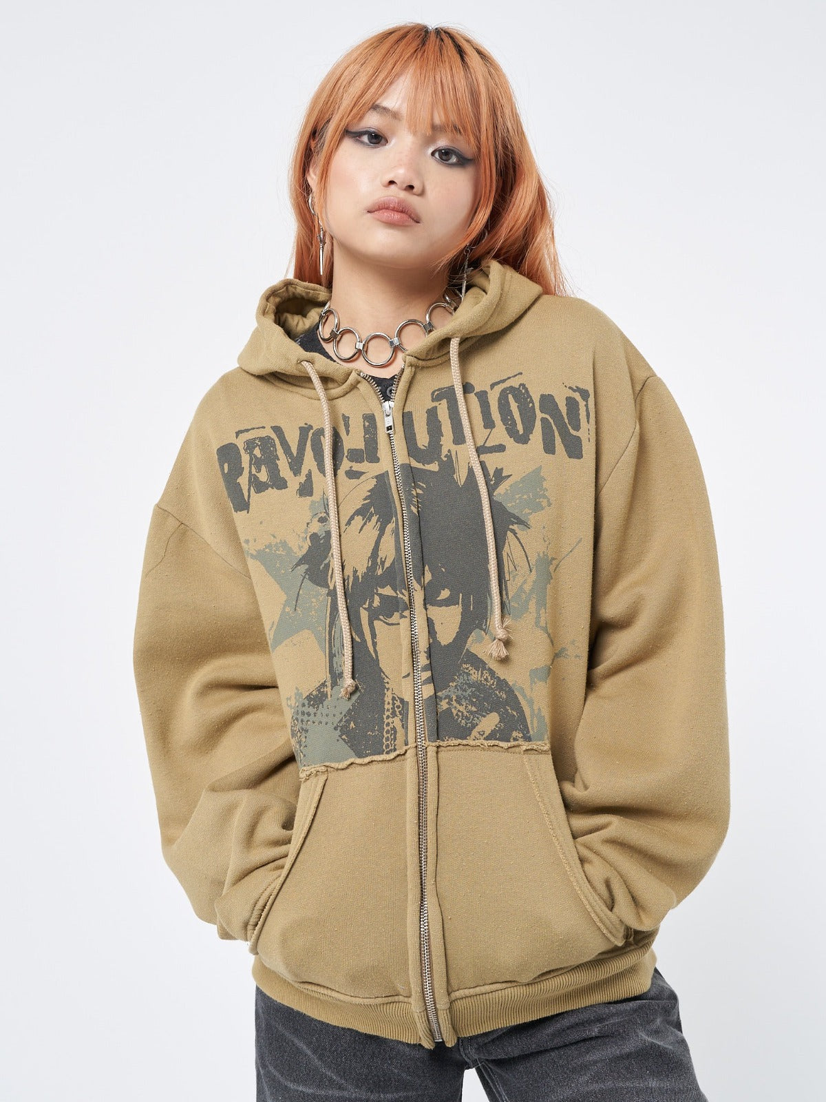 Revolution Oversized Zip Up Hoodie