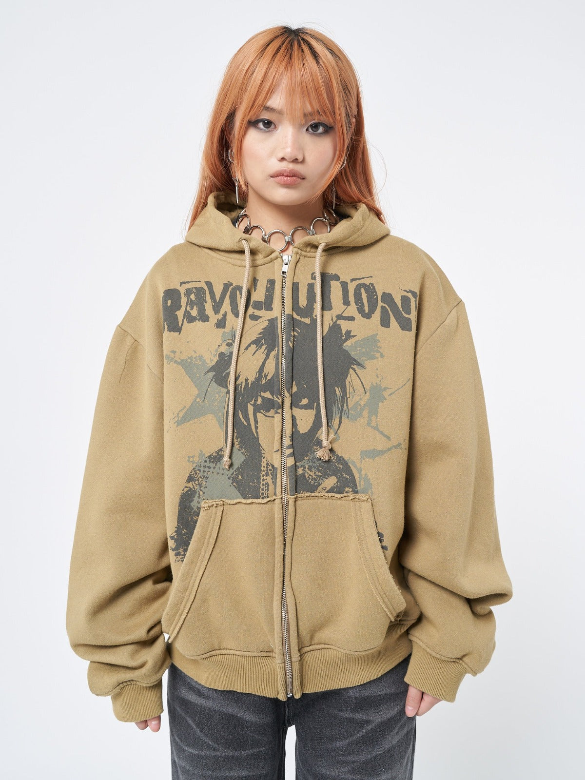 Revolution Oversized Zip Up Hoodie