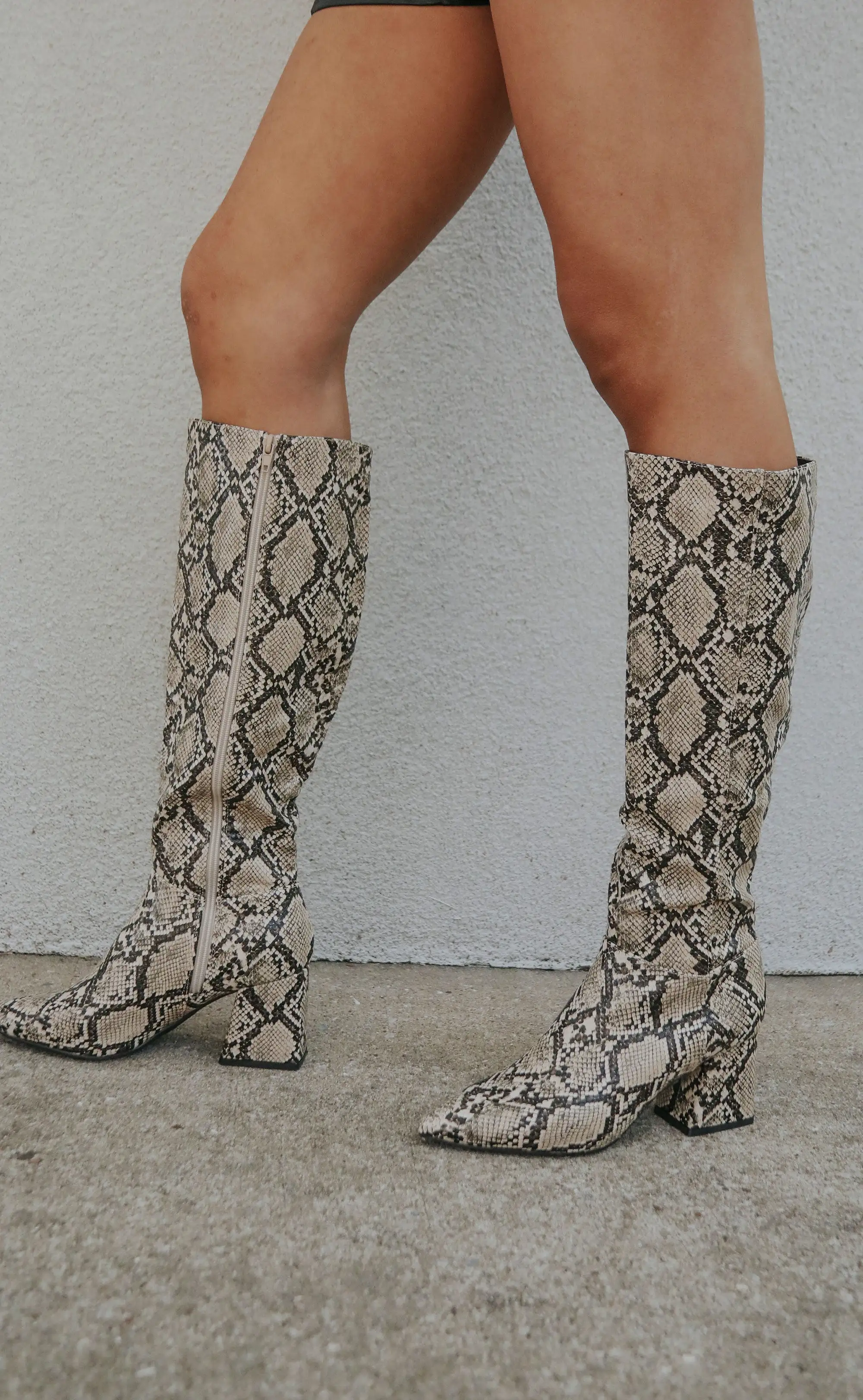 slim fit riding boots - snake