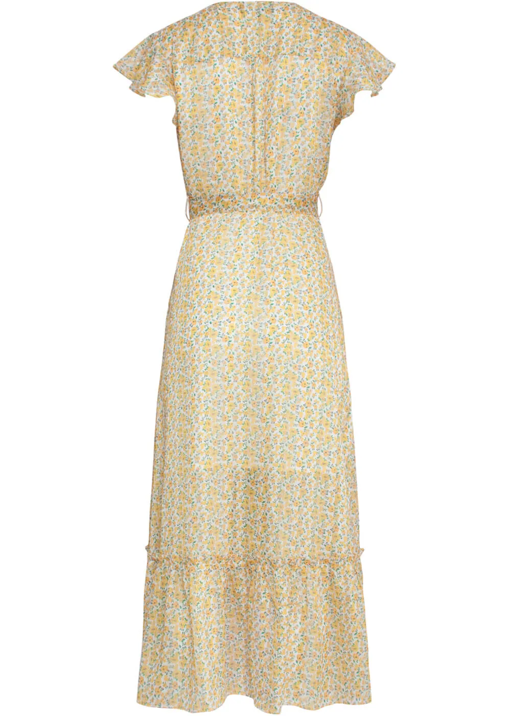 Smashed Lemon Flower Field 70's Maxi Dress Yellow