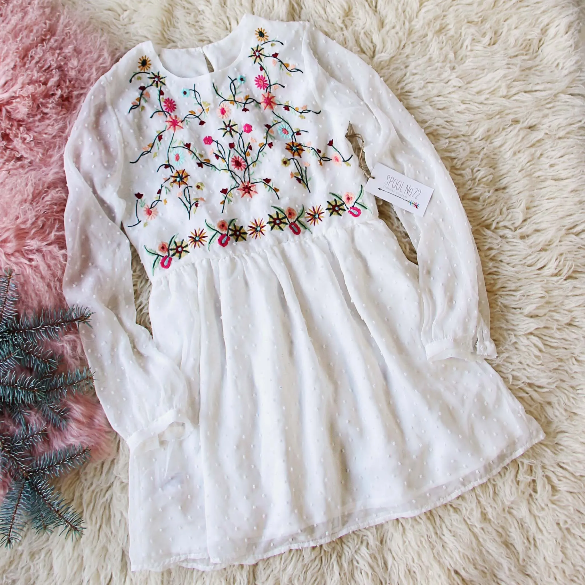 Snow Angel Embroidered Dress