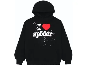 Sp5der I Heart SP5 Souvenir Hoodie Black