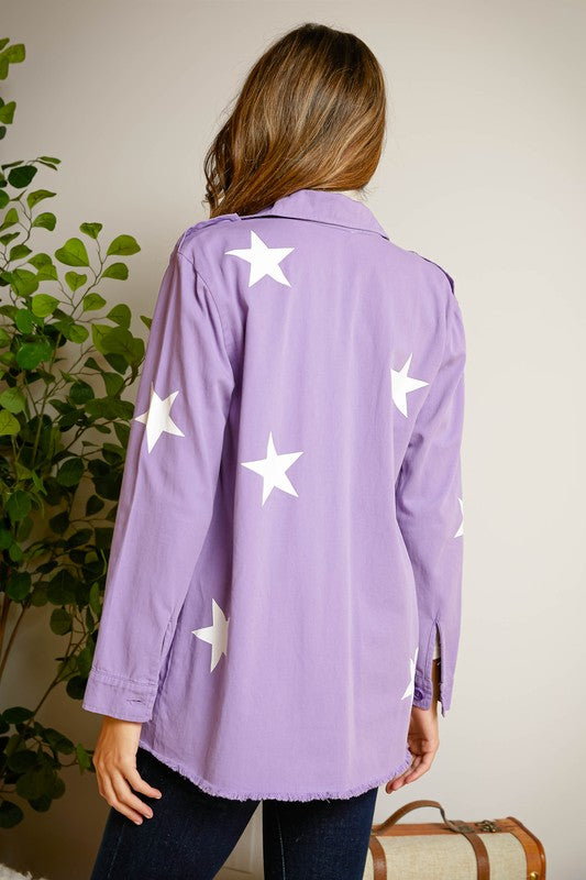 STAR PRINTED MILITARY JACKET