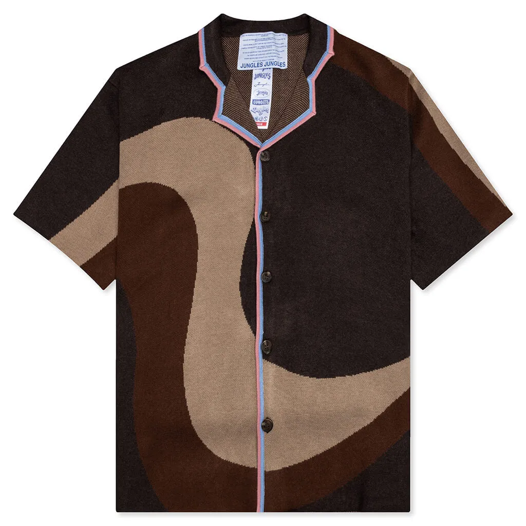 Wavy Knit Shirt - Coffee