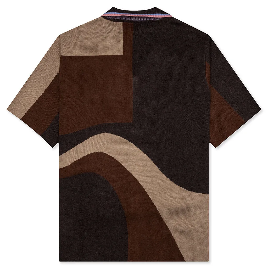 Wavy Knit Shirt - Coffee