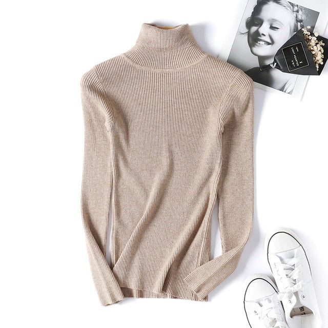 women Knitted Turtleneck Sweater