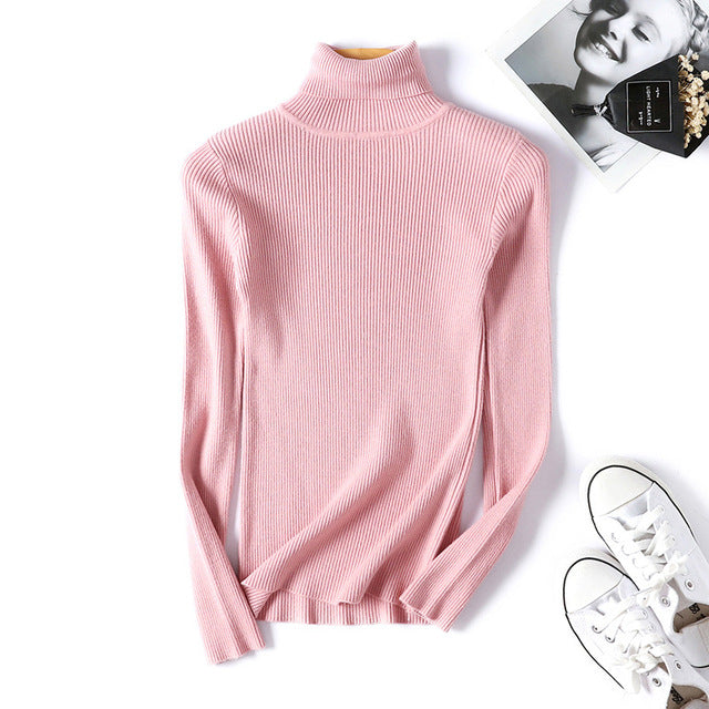 women Knitted Turtleneck Sweater