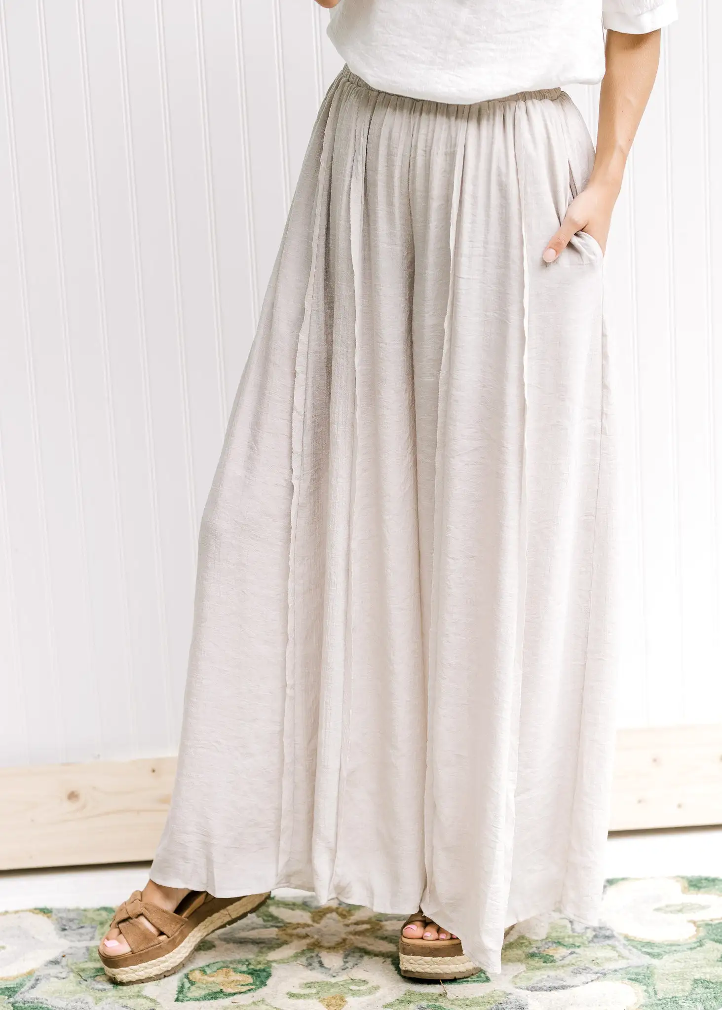 X Champagne Wide Leg Pants